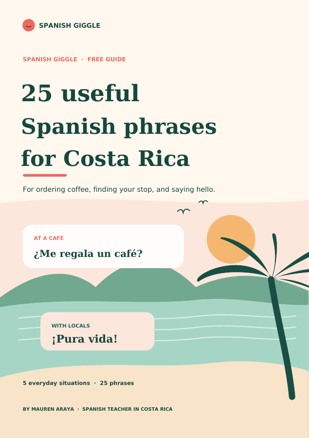 Cover of 25 useful Spanish phrases for Costa Rica